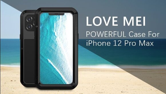 Гибридный чехол LOVE MEI для iPhone 12 Pro Max (серебряный)