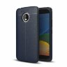 Чехол-накладка Litchi Grain для Motorola Moto G5 Plus (темно-синий)