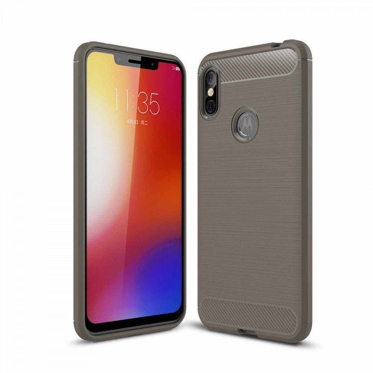 Чехол-накладка Carbon Fibre для Motorola One Power (P30 Note) (серый)