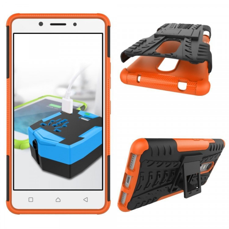 Чехол Hybrid Armor для Lenovo K6 Note (черный + оранжевый)