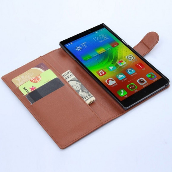 Чехол с визитницей для Lenovo Vibe Z2 (коричневый) Чехол с визитницей для Lenovo Vibe Z2 (коричневый)