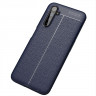 Чехол-накладка Litchi Grain для Realme 6 Pro (темно-синий)