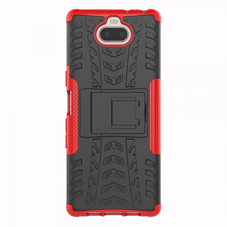 Чехол Hybrid Armor для Sony Xperia 10 (черный + красный)