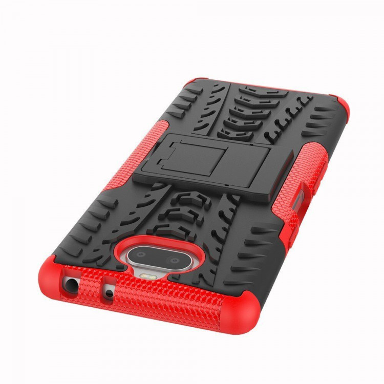 Чехол Hybrid Armor для Sony Xperia 10 (черный + красный)