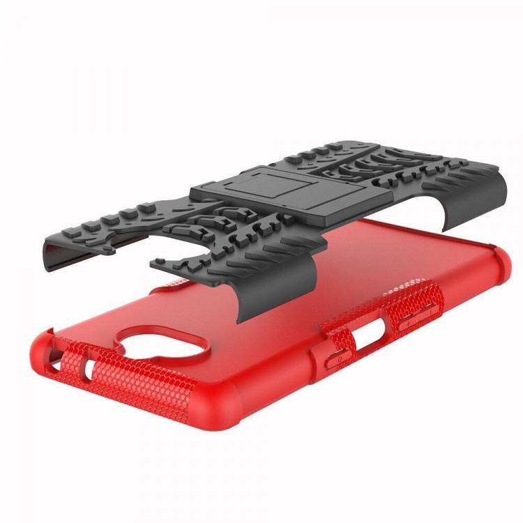 Чехол Hybrid Armor для Sony Xperia 10 (черный + красный)