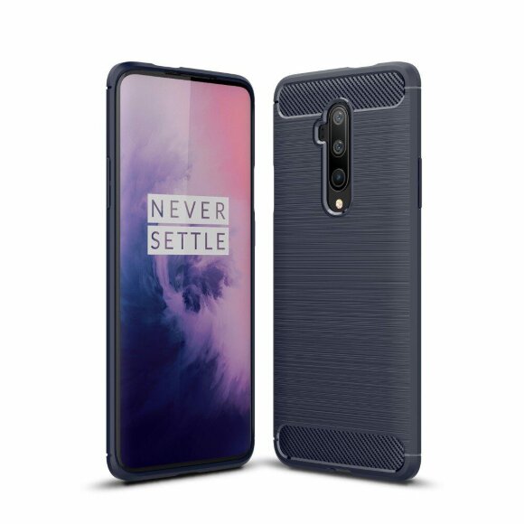 Чехол-накладка Carbon Fibre для OnePlus 7T Pro (темно-синий)