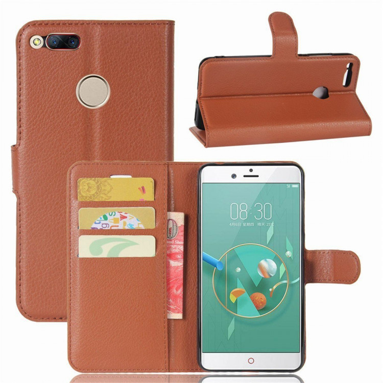 Чехол с визитницей для ZTE Nubia Z17 mini (коричневый)