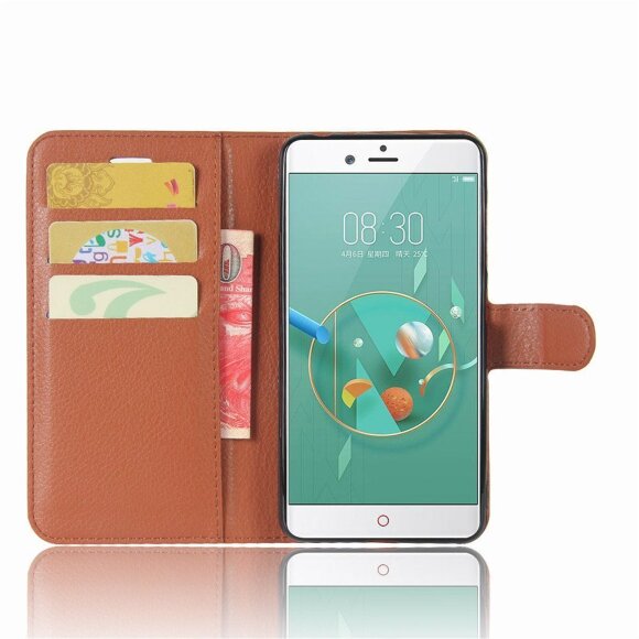 Чехол с визитницей для ZTE Nubia Z17 mini (коричневый)