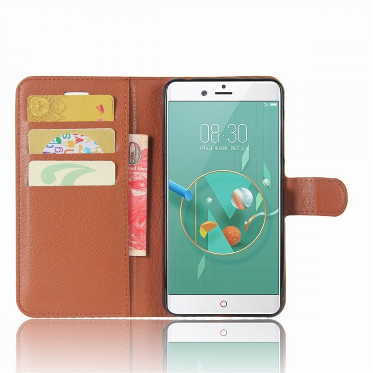 Чехол с визитницей для ZTE Nubia Z17 mini (коричневый)
