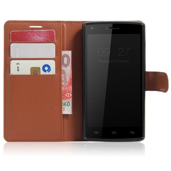 Чехол с визитницей для DOOGEE X5 Max / X5 Max Pro (коричневый)