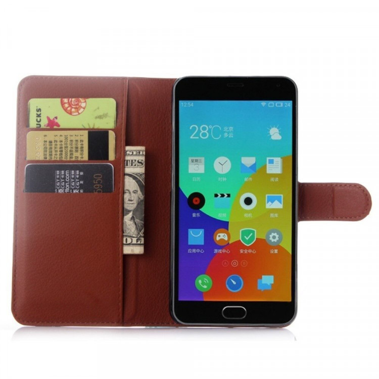 Чехол с визитницей для Meizu M2 Note (коричневый)