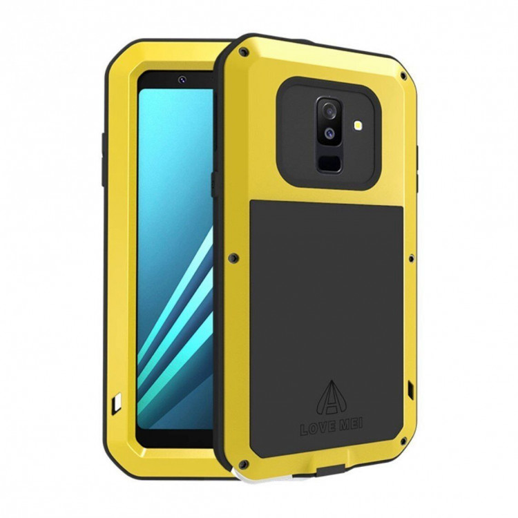 Гибридный чехол LOVE MEI для Samsung Galaxy A6+ (Plus) (желтый)
