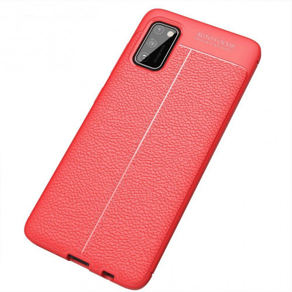 Чехол-накладка Litchi Grain для Samsung Galaxy A41 (красный)