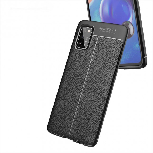 Чехол-накладка Litchi Grain для Samsung Galaxy A41 (красный)