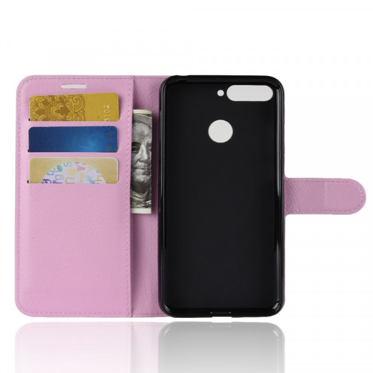 Чехол с визитницей для Huawei Y6 Prime (2018) / Honor 7A / Honor 7C (AUM-L41) / Honor 7A Pro (AUM-L29) (розовый)