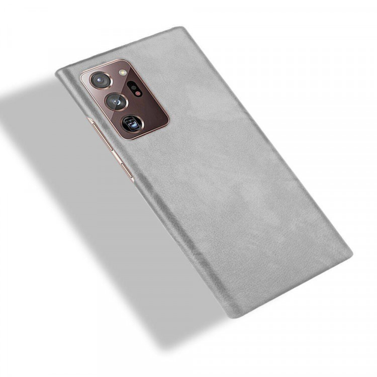 Кожаная накладка-чехол для Samsung Galaxy Note 20 Ultra (серый)