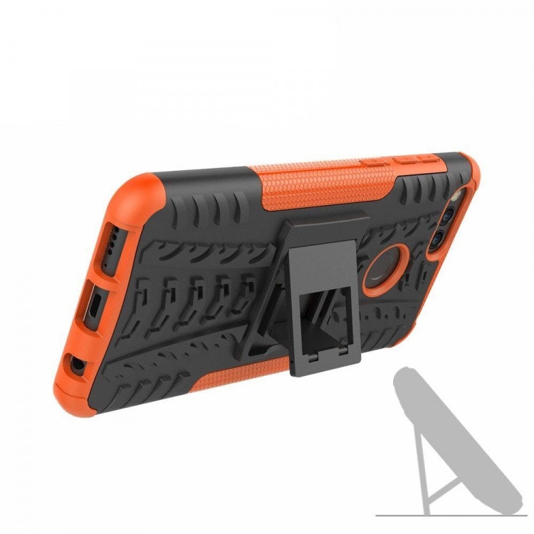 Чехол Hybrid Armor для Huawei Honor 7X (черный + оранжевый)