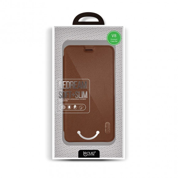 Чехол LENUO для Huawei Honor V8 (коричневый)