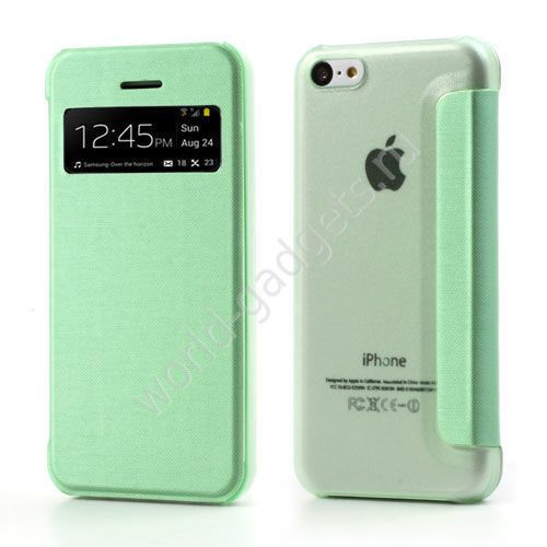 Тонкий чехол с окном для iPhone 5C (зеленый)