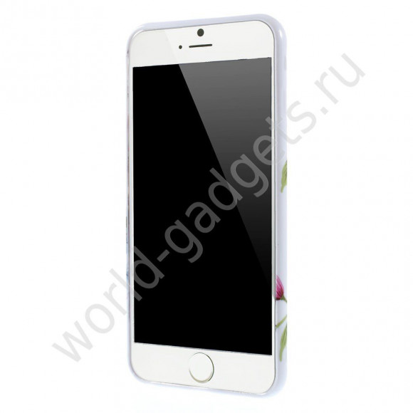 Чехол из мягкого пластика для iPhone 6 Plus (Пионы) Чехол из мягкого пластика для iPhone 6 Plus (Пионы)
