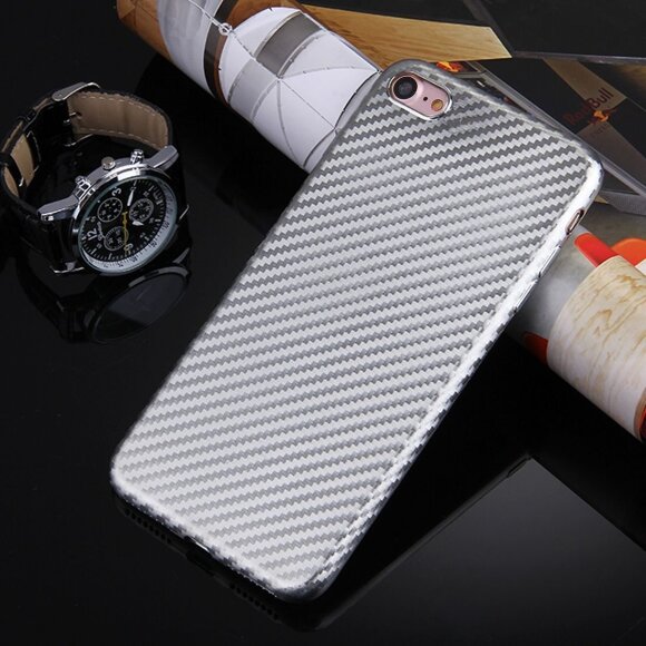 Чехол Artistic Carbon для iPhone 7 / iPhone 8 (серебряный) Чехол Artistic Carbon для iPhone 7 / iPhone 8 (серебряный)