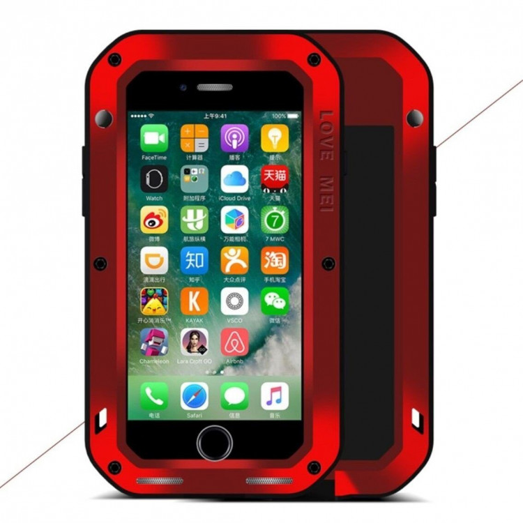 Гибридный чехол LOVE MEI для Apple iPhone 7 Plus / iPhone 8 Plus (красный)