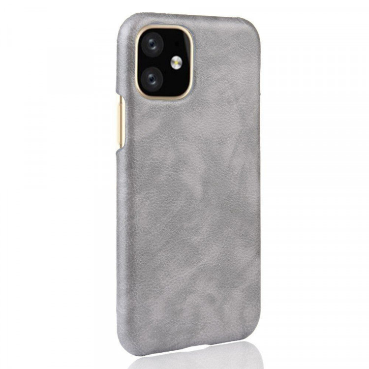Кожаная накладка-чехол для iPhone 11 Pro (серый)