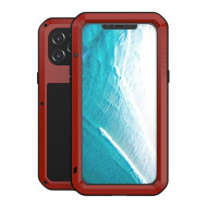 Гибридный чехол LOVE MEI для iPhone 12 Pro Max (красный)