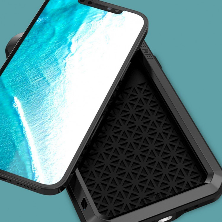 Гибридный чехол LOVE MEI для iPhone 12 Pro Max (красный)