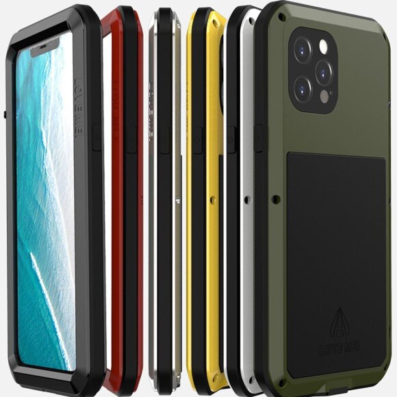 Гибридный чехол LOVE MEI для iPhone 12 Pro Max (красный)