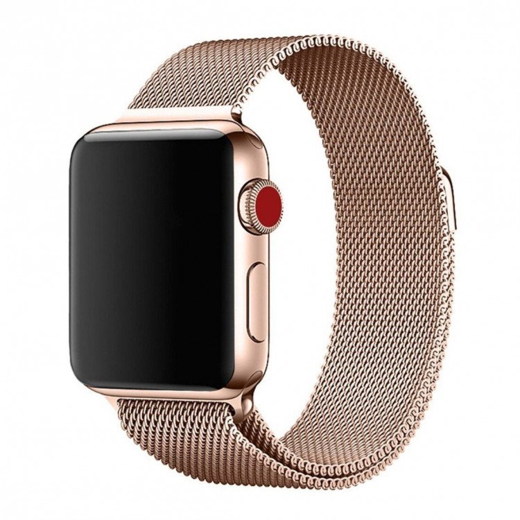 Миланский сетчатый браслет Luxury для Apple Watch 40 и 38мм (розовое золото)