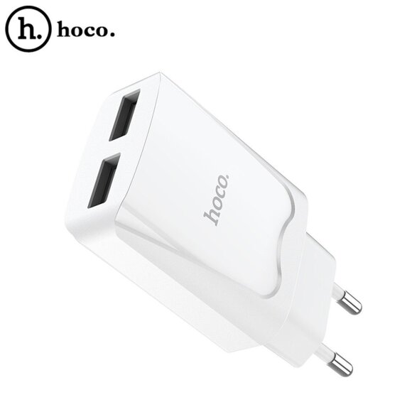 Зарядное устройство HOCO C52A Authority power dual port (белый) Зарядное устройство HOCO C52A Authority power dual port (белый)