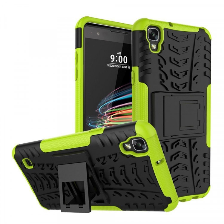 Чехол Hybrid Armor для LG X Style K200DS (черный + зеленый)