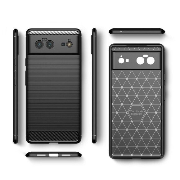Чехол-накладка Carbon Fibre для Google Pixel 6 (темно-синий) Чехол-накладка Carbon Fibre для Google Pixel 6 (темно-синий)