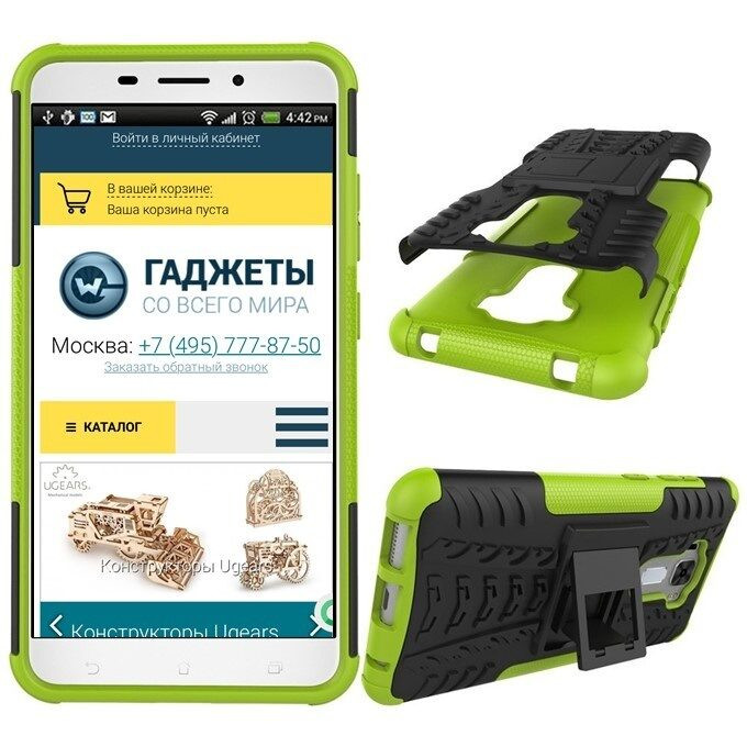 Чехол Hybrid Armor ASUS 3 Laser ZC551KL (черный + зеленый)