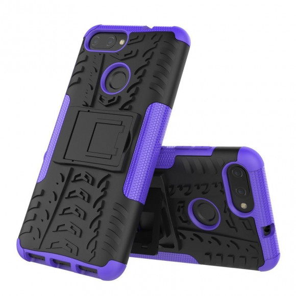 Чехол Hybrid Armor для Asus ZenFone Max Plus (M1) ZB570TL (черный + фиолетовый)