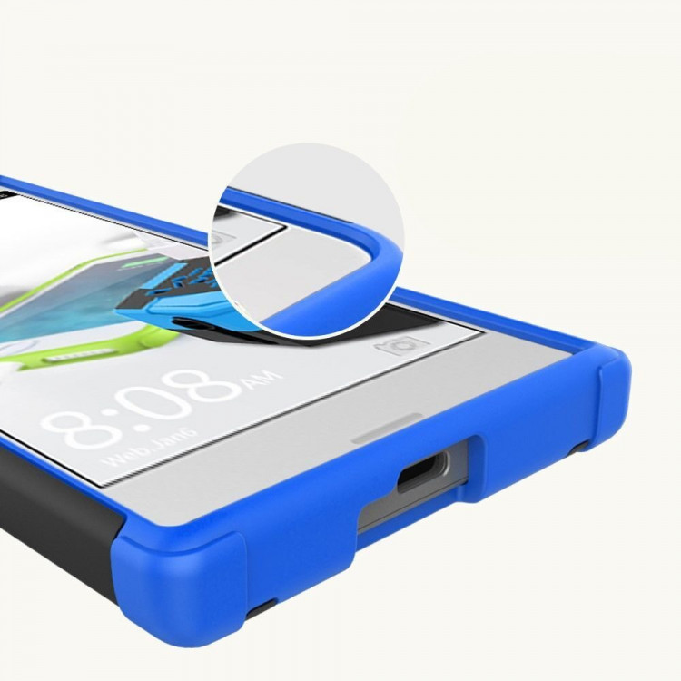 Чехол Hybrid Armor для Sony Xperia XZ / XZs (черный + голубой)