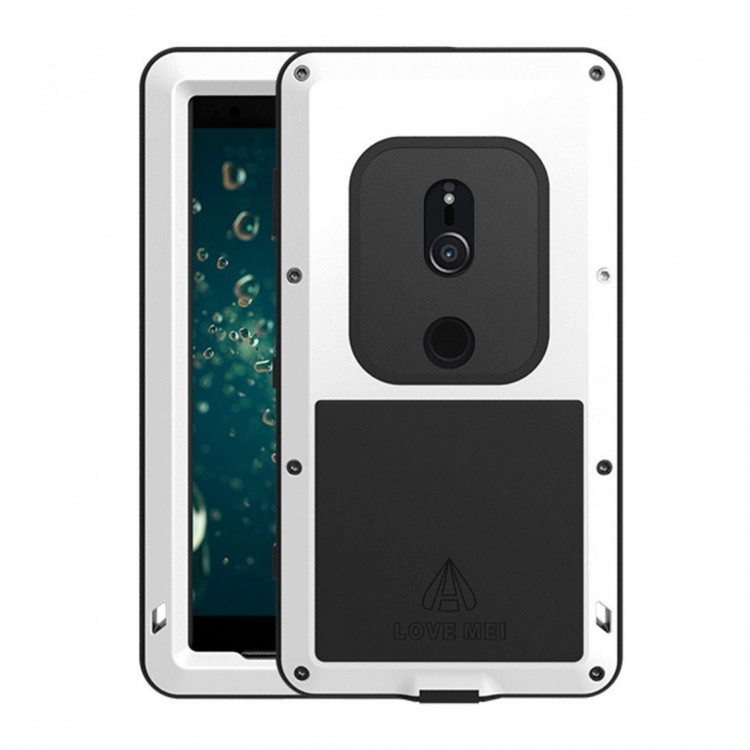Гибридный чехол LOVE MEI для Sony Xperia XZ2 (белый)