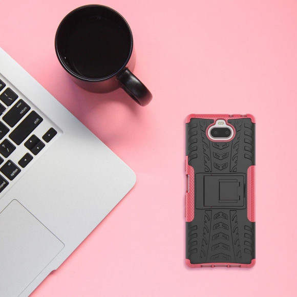 Чехол Hybrid Armor для Sony Xperia 10 (черный + розовый) Чехол Hybrid Armor для Sony Xperia 10 (черный + розовый)