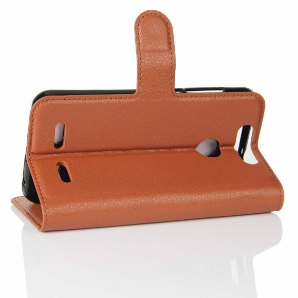 Чехол с визитницей для ZTE Blade V8 Mini (коричневый)