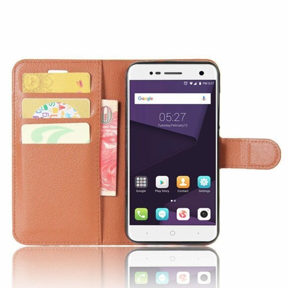 Чехол с визитницей для ZTE Blade V8 Mini (коричневый)