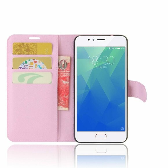 Чехол с визитницей для Meizu M5s (розовый)
