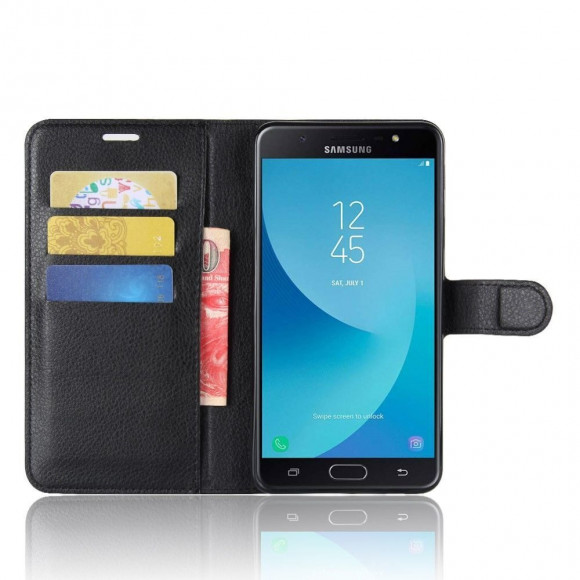 Чехол с визитницей для Samsung Galaxy J7 Max (черный) Чехол с визитницей для Samsung Galaxy J7 Max (черный)