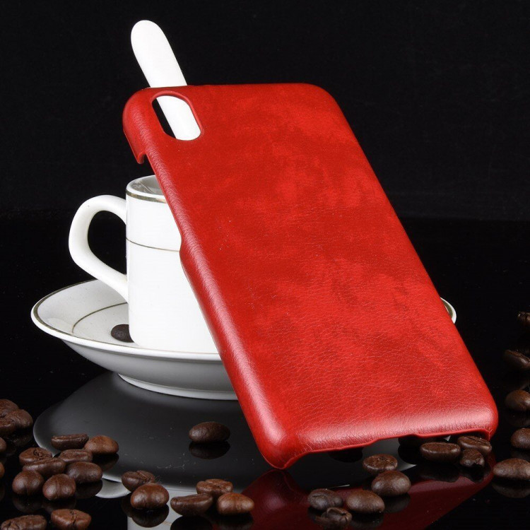 Кожаная накладка-чехол для Xiaomi Redmi 7A (красный)