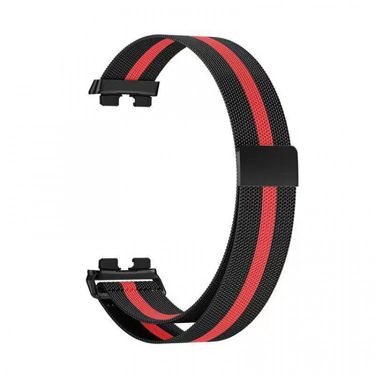 Миланский браслет для HUAWEI Band 8, HUAWEI Band 9 (черный, красный)
