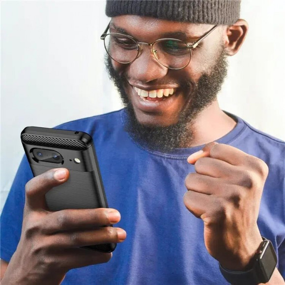 Чехол-накладка Carbon Fibre для Google Pixel 8 (черный) Чехол-накладка Carbon Fibre для Google Pixel 8 (черный)