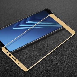 Защитное стекло 3D для Samsung Galaxy A8 (2018) (золотой)
