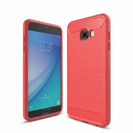 Чехол-накладка Carbon Fibre для Samsung Galaxy C7 Pro (красный)