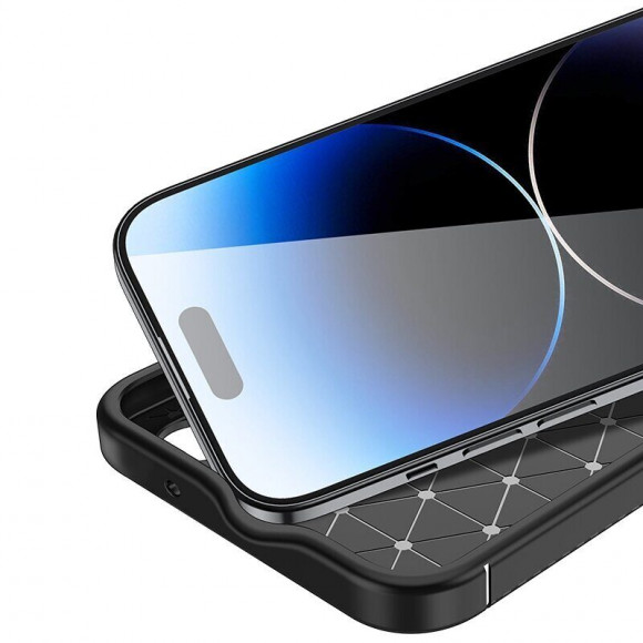 Чехол Carbon Texture Shockproof для iPhone 15 Pro Max (черный) Чехол Carbon Texture Shockproof для iPhone 15 Pro Max (черный)