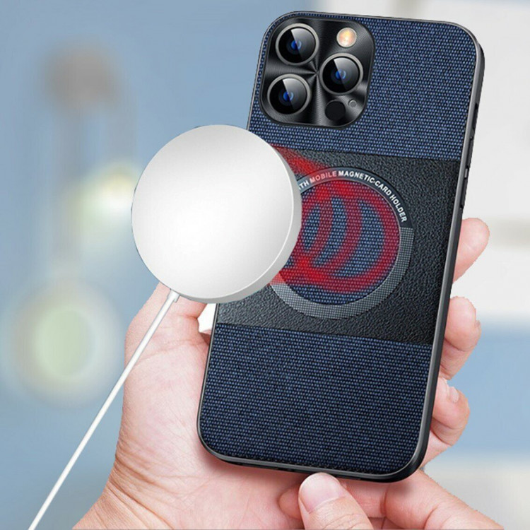 Тканевый чехол Electroplated MagSafe для iPhone 13 Pro (коричневый)